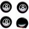 Early Chevy Valve Stem Caps, 8 Ball, Black, 1949-1954