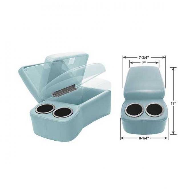 BD Drinkster Seat Console - 17" x 8-1/4" - Light Blue