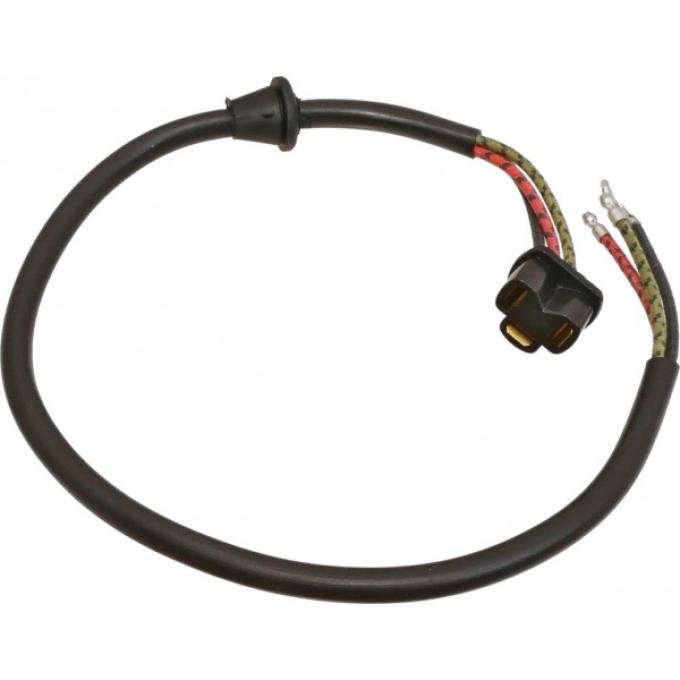 Ford Pickup Truck Headlight Socket Wire - Full Length Ground - With Grommet - 24 Long