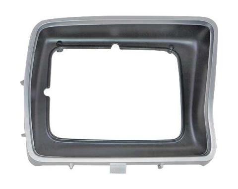 Ford Pickup Truck Headlight Door - Argent & Black - Left - Rectangular Headlight - F100 Thru F350