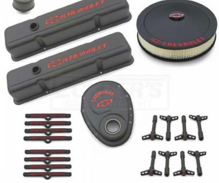 Chevy Engine Dress Up Kit, Black Crinkle Finish, Small Block, 1955-1957