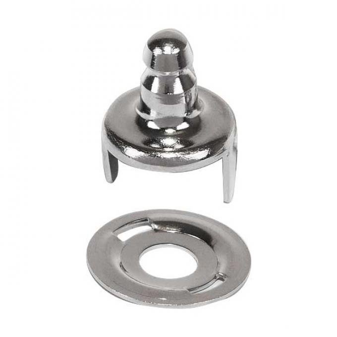 Ford Lift The Dot Fastener - Nickel - Single Stud - With Clinch Type Mount