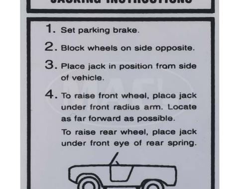 Jack Instruction Decal