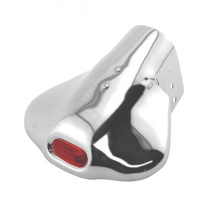 Exhaust Deflector - Red Glass Insert - Chrome