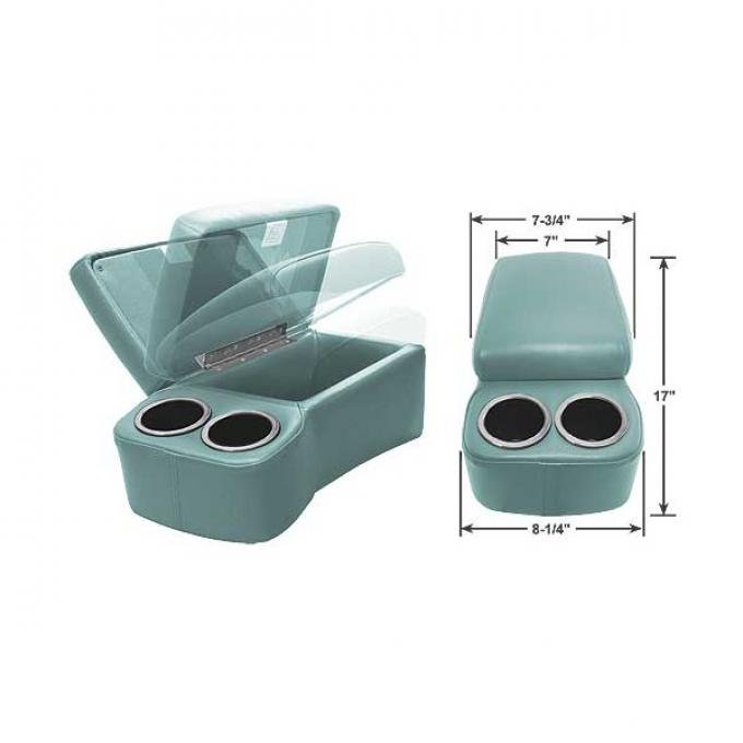 BD Drinkster Seat Console - 17" x 8-1/4" - Turquoise