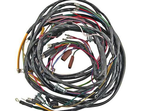Ford Pickup Truck Dash Wiring Harness - PVC Wire - Use WithGenerator & Oil Lights - V8