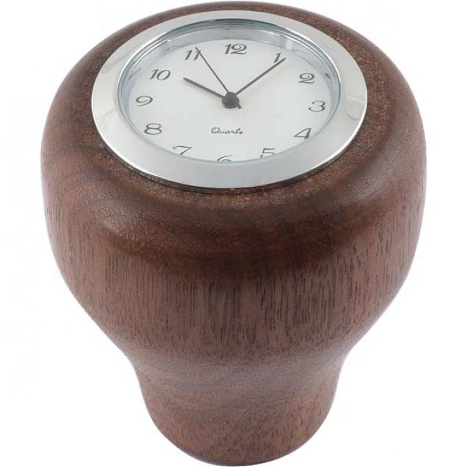 Gear Shift Knob - Floor Shift - Black Walnut With Quartz Clock Insert - Ford