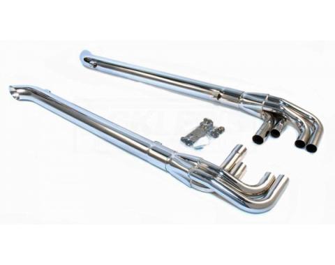 Early Chevy Patriot Exhaust Chrome Lake Pipes "4", 1949-1954