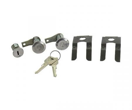 Ford Pickup Truck Door Lock & Ignition Cylinder Set - Includes 2 Keys With Ford Logo - F100 Thru F1100