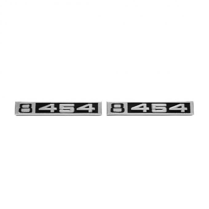 Trim Parts 69-72 Chevrolet and GMC Truck Front Fender Emblem, 8 454, Pair 9618