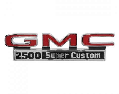 Trim Parts 71-72 GMC Truck Front Fender Emblem, GMC 2500 Super Custom, Pair 9832
