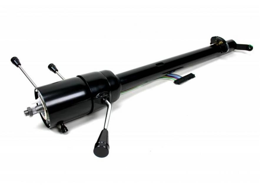 30" Black Powder Coated Tilt Steering Column For GM 1955-59 – Manual Floor Shift