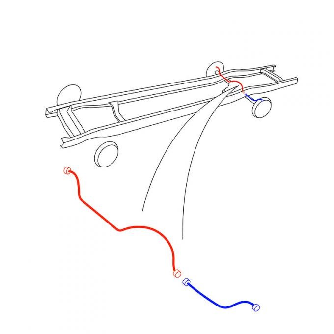 Dennis Carpenter Brake Lines - Prebent - Rear Axle - 1957-60 Ford Truck     B7C-2269-R