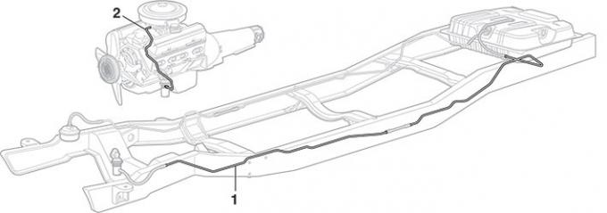 Ford Truck Fuel Line, Front to Rear, 2 Piece, Long Bed, Stainless Steel, 1976-1979