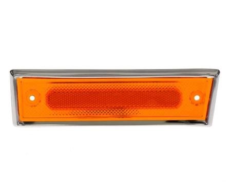 AMD Front Side Marker Lens, Amber, 8 Amber LED, Dual Function, Stainless Bezel, LH, 81-91 Chevy GMC Truck Blazer Jimmy Suburban X240-4081-1DL