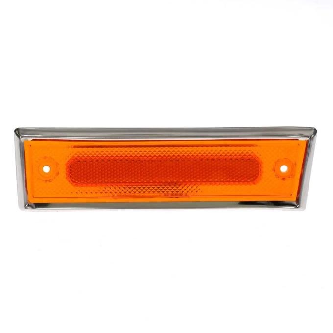 AMD Front Side Marker Lens, Amber, 8 Amber LED, Dual Function, Stainless Bezel, LH, 81-91 Chevy GMC Truck Blazer Jimmy Suburban X240-4081-1DL