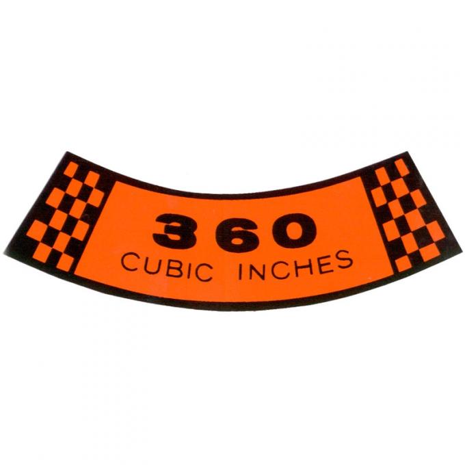 Dennis Carpenter Decal - Air Cleaner - 360 CID - 1968-75 Ford Truck     DF-313