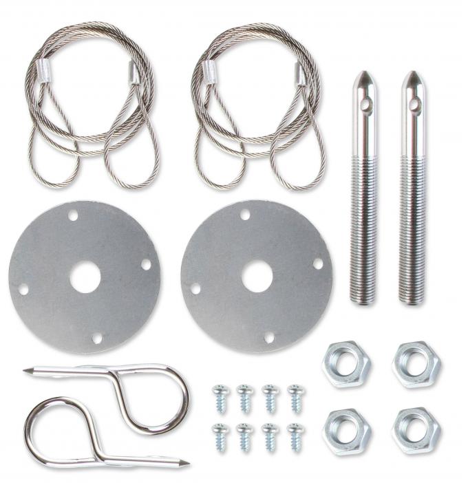 Mr. Gasket Hood or Deck Pin Kit, Competition with Lanyards 1616