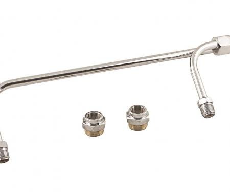 Mr. Gasket Fuel Line, 3/8 Inch Dual Inlet, Chrome 1552