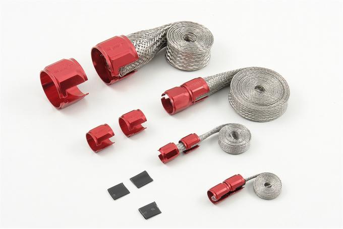 Mr. Gasket Flex-Braid Hose Sleeve Kit, Red 8090