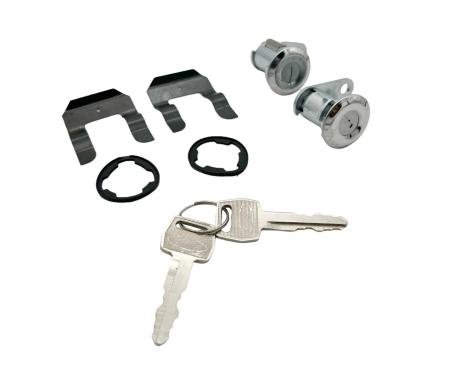 Ford Pickup Truck Door Lock Cylinders - Includes 2 Keys With Ford Logo - F100 Thru F1100