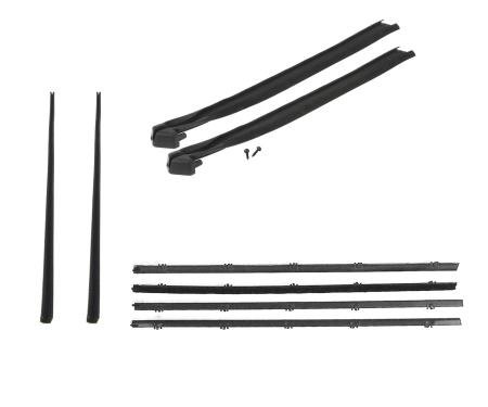Precision Beltline Moldings, Black Style, and Glass Run Channel Kit, Left and Right Hand, 8 Piece Kit WFK 1111 69 A