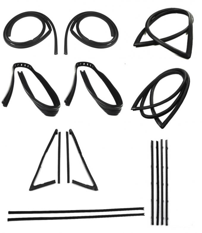 Precision Complete Weatherstrip Seal Kit - Models Without Weatherstrip Trim Groove, Small Rear Window and Black Beltlines CWK 1116 67 PDS