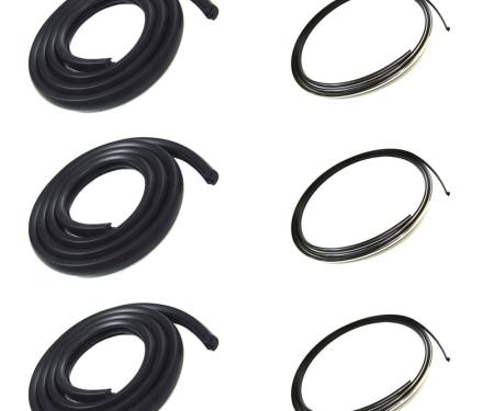 Precision Small Rear Window and Corners. Weatherstrip Seal Kit,6 Piece Kit. Chrome WKT 4755 DLX CH