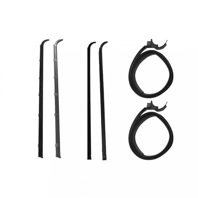 Precision Beltline Molding and Glass Run Channel Kit, Left and Right Hand, 6 Piece Kit, Fits Models Without Vent Windows With Inner Beltline Molding Stapled Directly To Door Panel. WFK 2111 83 XLT