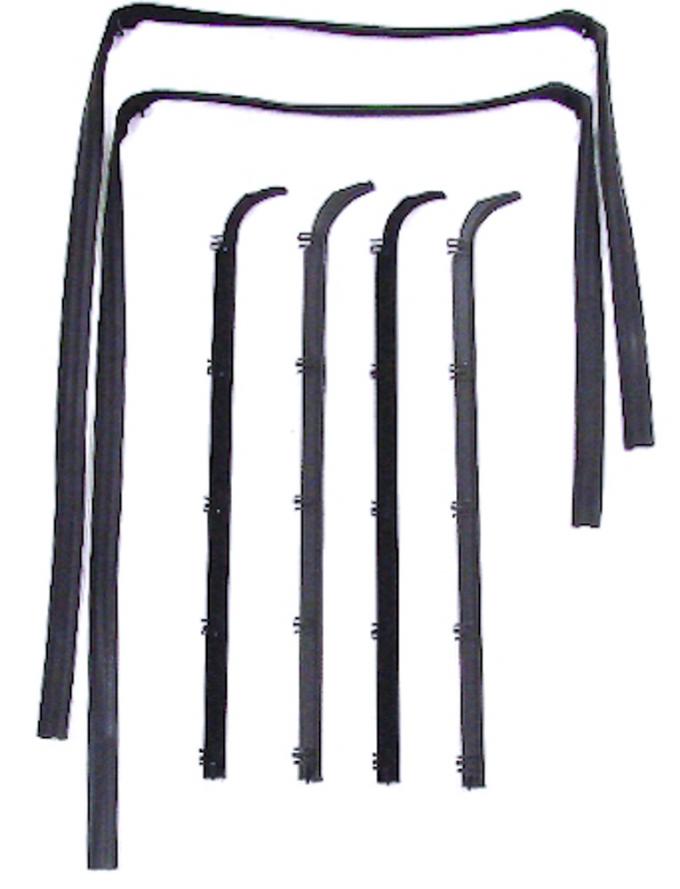 Precision Beltline Molding and Glass Run Channel Kit, Left and Right Hand, 6 Piece Kit, Fits Models With Vent Windows With Inner Beltline Molding Attaches To Door With Metal Clips. WFK 2111 83 V