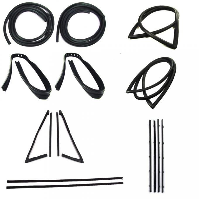 Precision Complete Weatherstrip Seal Kit - Models Without Weatherstrip Trim Groove, Small Rear Window and Black Beltlines CWK 1116 67