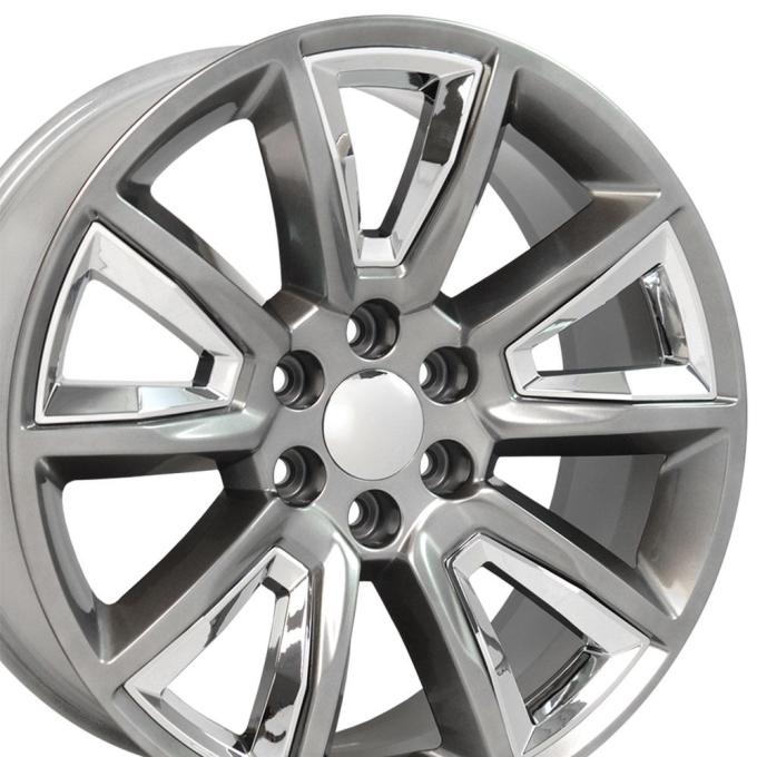 OE Replica Wheels CV73B - 22" Replica Wheel CV73B Fits Chevrolet Tahoe Rim 22x9 Hyper w/Chrome Wheel CV73B-22090-6550-24HB-ic