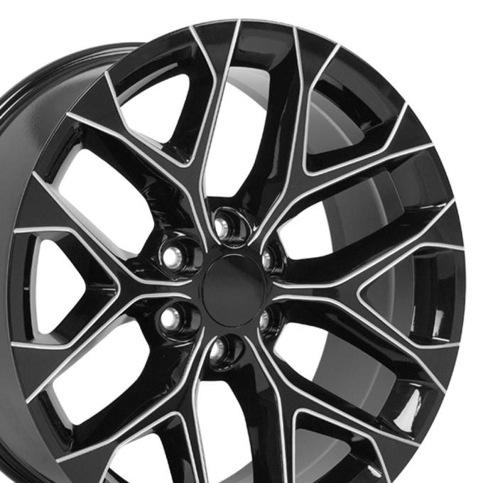 OE Replica Wheels CV98B - 22" Replica CV98B fits Chevy Silverado 22x9 Black with Milled Edge CV98B-22090-6550-24BM