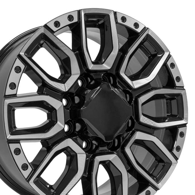 OE Replica Wheels CV97B - 20" Replica CV97B fits GMC Sierra 2500/3500 20x8.5 Black with Milled Edge CV97B-20085-8180-47BM