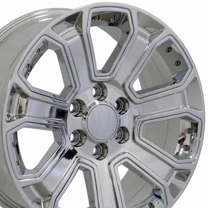 OE Replica Wheels CV93B - 22" Replica Wheel fits Chevy Silverado - CV93B Chrome with Chrome Insert 22x9 CV93B-22090-6550-24C-ic