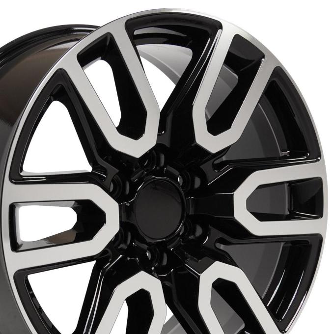 OE Replica Wheels CV36 - 20" Replica Wheel CV36 Fits GMC Sierra Rim 20x9 Black Machined Wheel CV36-20090-6550-24MB