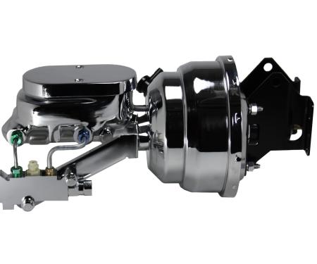 Leed Brakes 1960-1972 Ford F-100 8 inch dual power booster, 1-1/8 inch bore flat top master disc/disc (Chrome) E96B4