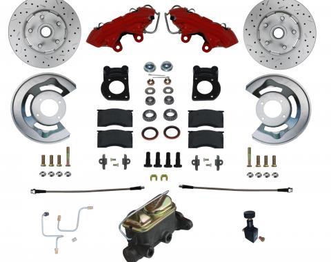 Leed Brakes Manual Front Kit with Drilled Rotors and Red Powder Coated Calipers RFC0001-405X