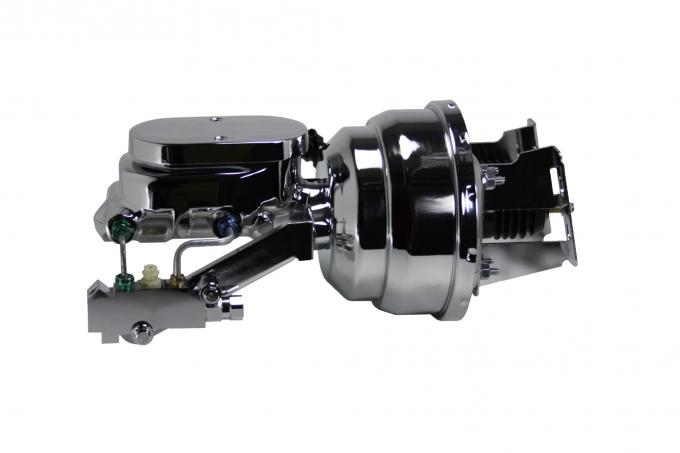 Leed Brakes 8 inch dual power booster, 1-1/8 inch bore flat top master disc/drum (Chrome) 4V6B2