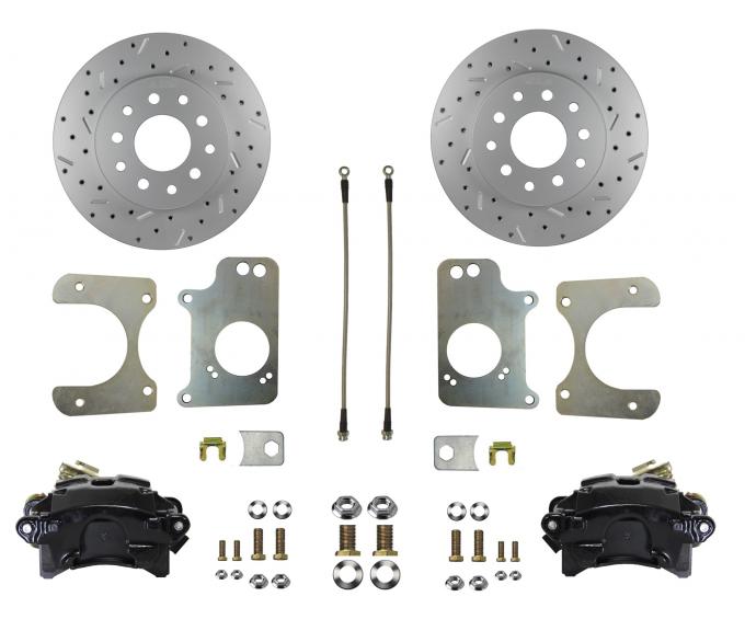 Leed Brakes Rear Disc Brake Kit with Drilled Rotors and Black Powder Coated Calipers BRC1008X