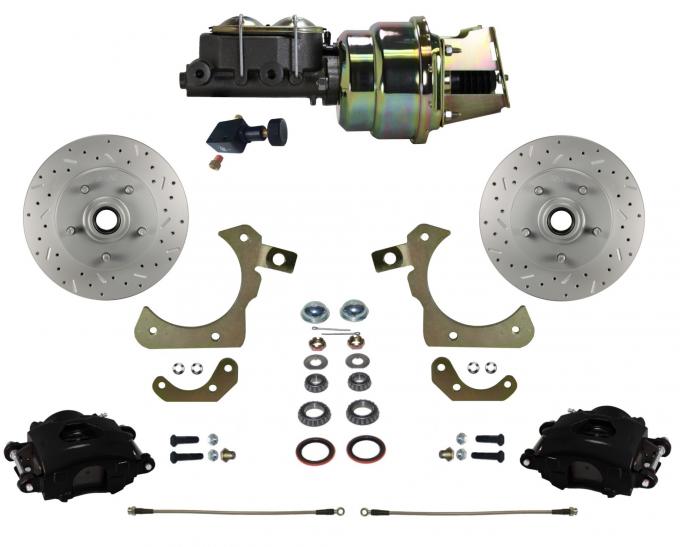 Leed Brakes Power Front Kit with Drilled Rotors and Black Powder Coated Calipers BFC1011-K105X