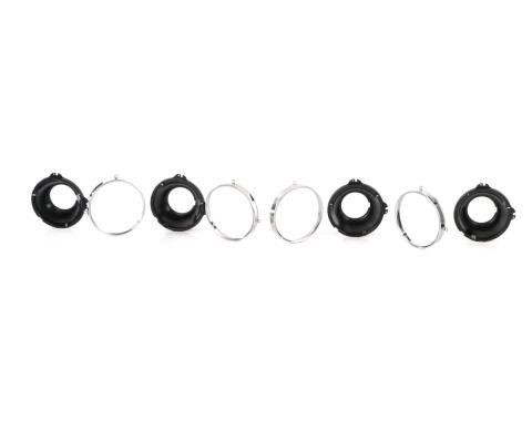 AMD Headlamp Mounting Bucket and Retainer Ring Set, 8 pcs, Chevelle El Camino Truck Suburban X141-4058-S