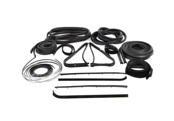 AMD Complete Weatherstrip Seal Kit (18pcs), 77-79 F-Series Pickup w/ plastic chrome windshield trim X599-4577-S