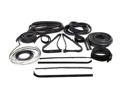 AMD Complete Weatherstrip Seal Kit (18pcs), 77-79 F-Series Pickup w/ plastic chrome windshield trim X599-4577-S