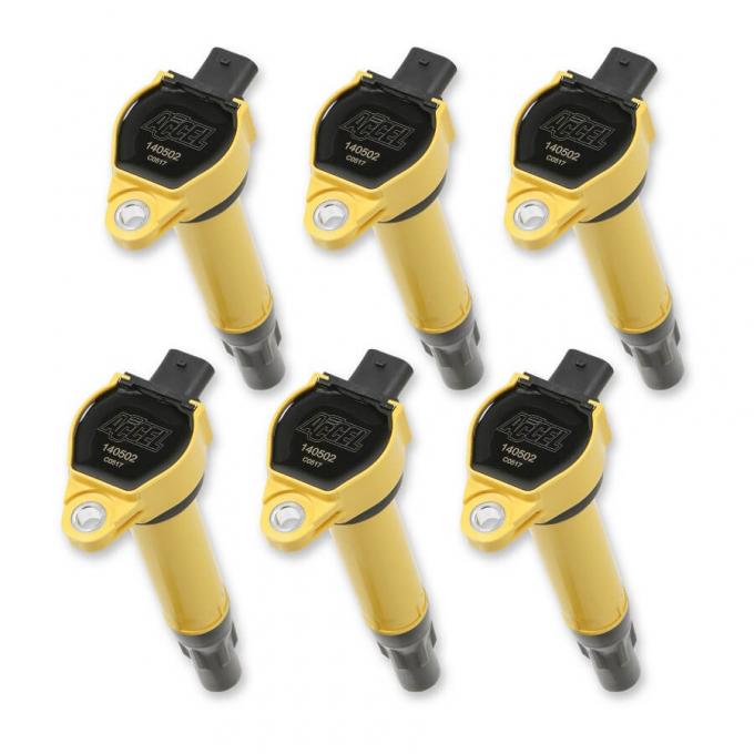 Accel Ignition Coil, SuperCoil, 2006-2011 Mopar, 2.7/3.5/4.0L, Yellow, 6-Pack 140502-6