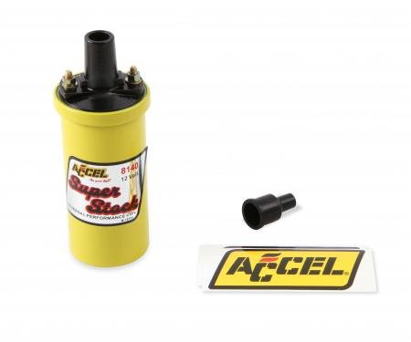 Accel Ignition Coil, Yellow, 42000v 1.4 Ohm Primary, Points, Good Up to 6500 RPM 8140