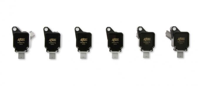 Accel Ignition Coil 2017-2020 Ford EcoBoost 3.5L Engines, Black, 6-Pack 140647K-6