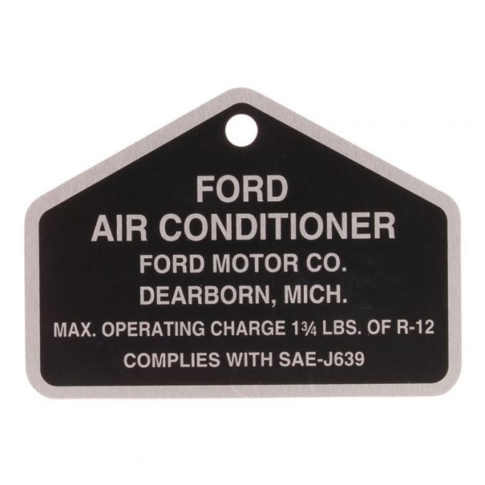 Dennis Carpenter Tag - Air Conditioner - Aluminum - 1966 Ford Truck, 1964-70 Ford Car DF-351