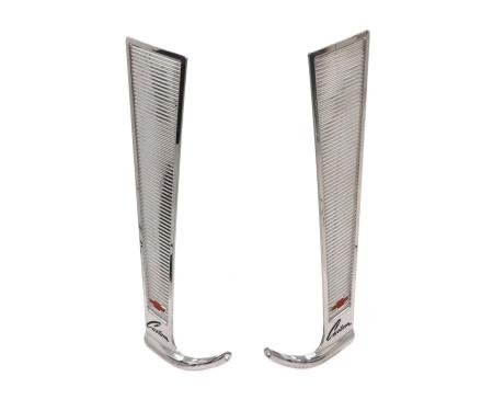 AMD Upper Outer Custom Cab Trim Plates, Pair, 60-63 Chevy CK Pickup X456-4060-P