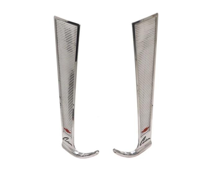 AMD Upper Outer Custom Cab Trim Plates, Pair, 60-63 Chevy CK Pickup X456-4060-P